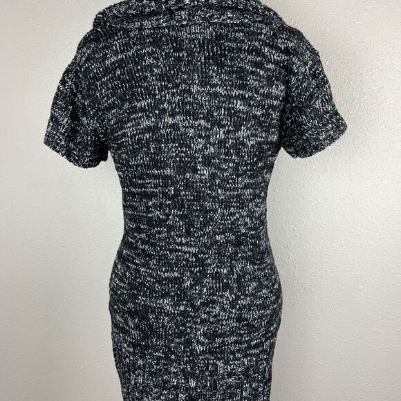 NWT dressbarn Cowl Neck Black, Gray and White Knit Long Sweater Size L - Picture 6 of 6